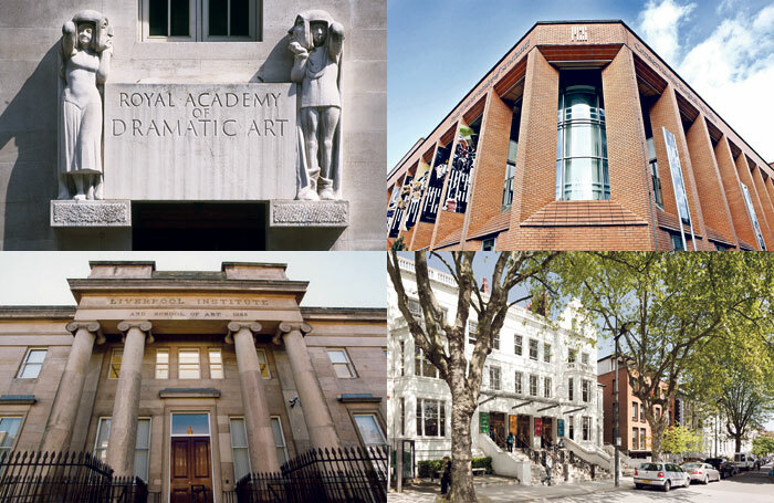 Clockwise from top left: RADA, Royal Conservatoire of Scotland, Royal Central School of Speech and Drama, Liverpool Institute for Performing Arts. Wherever you choose to apply, make sure you are well prepared