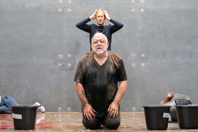 Simon Russell Beale and Leo Bill in The Tragedy of King Richard the Second at the Almeida Theatre, London. Photo Marc Brenner