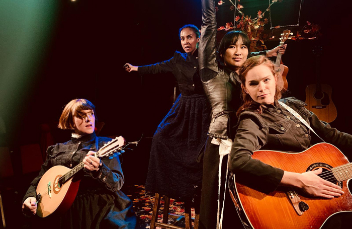 Sasha Wilson, Olivia Kennett, Gracie Lai and Mairi Hawthorn in Call Me Fury at the Hope Theatre, London. Photo: David Spence