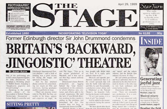 British theatre lacks ‘magic’ – 25 years ago in The Stage