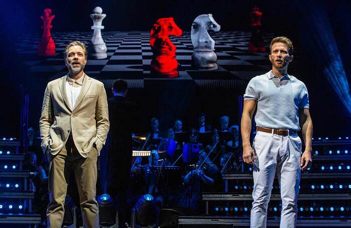 Hadley Fraser and Joel Harper-Jackson in Chess - The Musical in Concert at Theatre Royal Drury Lane, London. Photo: Mark Senior