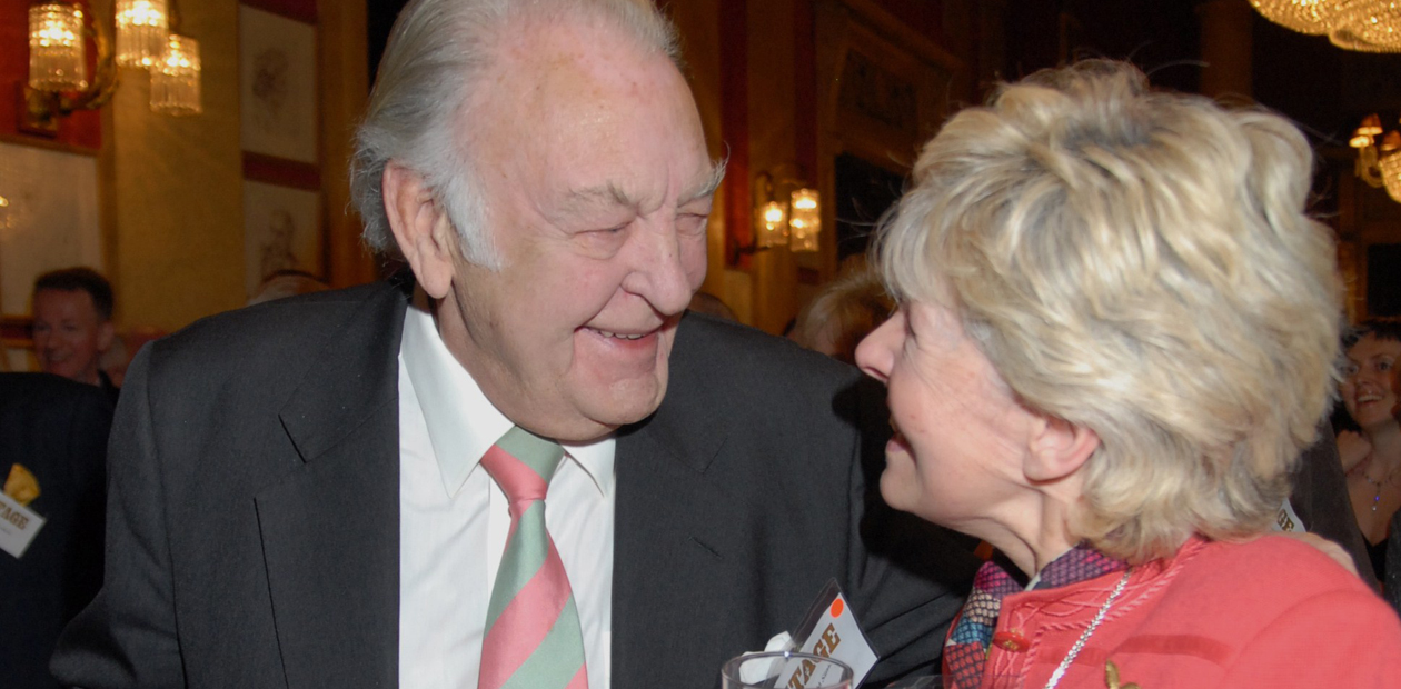 Donald Sinden with Rosemary Squires at The Stage Party. Photo: Stephanie Methven