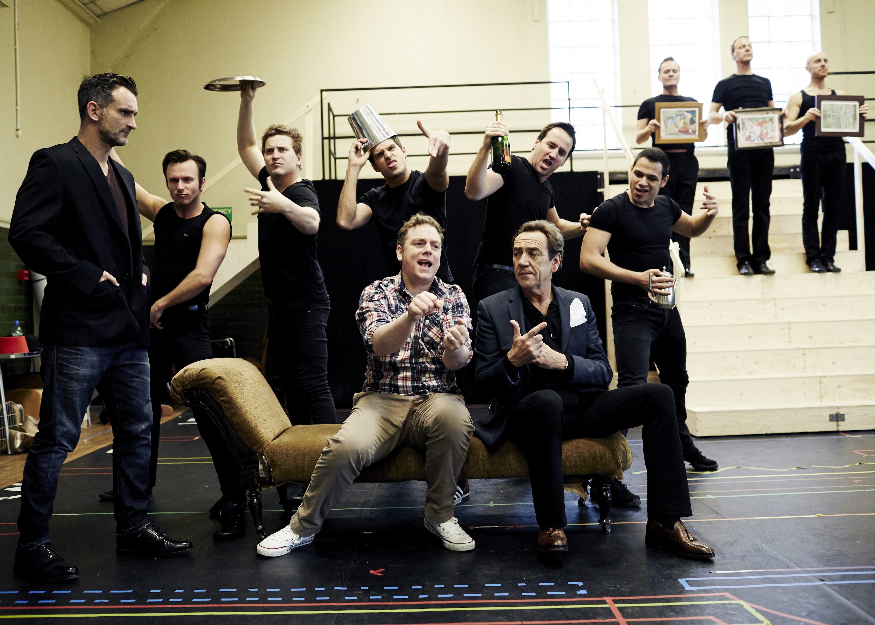 Rufus Hound and Robert Lindsay in rehearsal for Dirty Rotten Scoundrels.