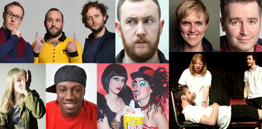 Some of the acts you can see around the country before they head to Edinburgh: (clockwise l-r) Clever Peter, Alex Horne, Holly Walsh, Jarleth Regan, Gein's Family Giftshop, EastEnd Cabaret, Nathan Caton and Tania Edwards