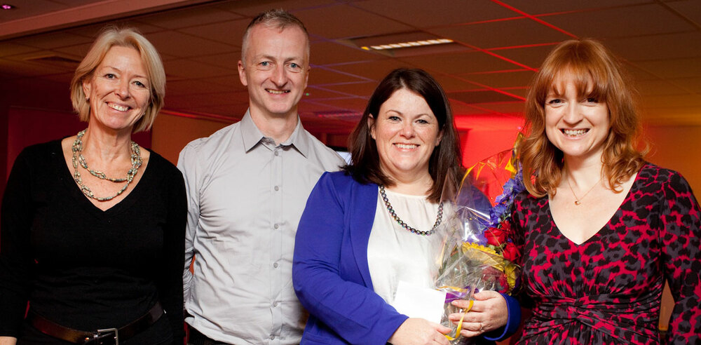 Kate Rowland, John McGrath, Katherine Chandler (2012's winner) and Faith Penhale. Photo: Gareth Phillips