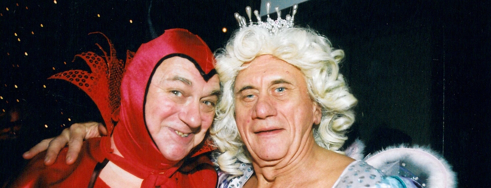 John Bardon with comedian and actor Roy Hudd at a Grand Order of Water Rats fundraising event in 2002. Photo: Doug McKenzie