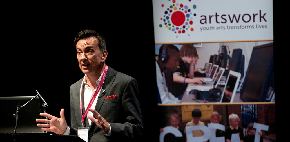 Paul Roseby, speaking at the south east Artsmark conference. Photo: Murray Freestone