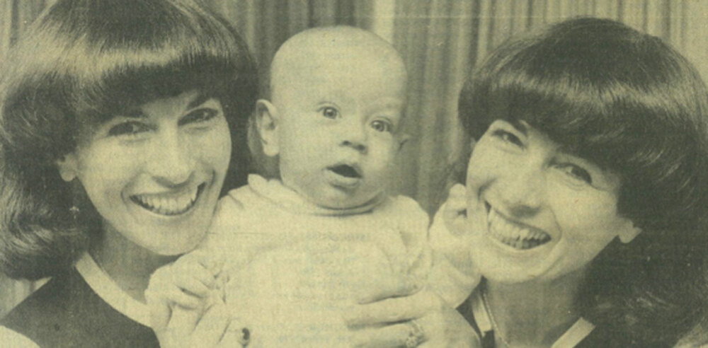 Stuart Piper with his grandmother and her twin sister, known as the Mackrell Twins. Photo: Courtesy of the Surrey Herald