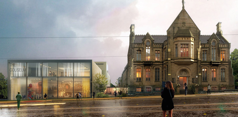 Architect's impressions of the proposed new location for Oldham Coliseum