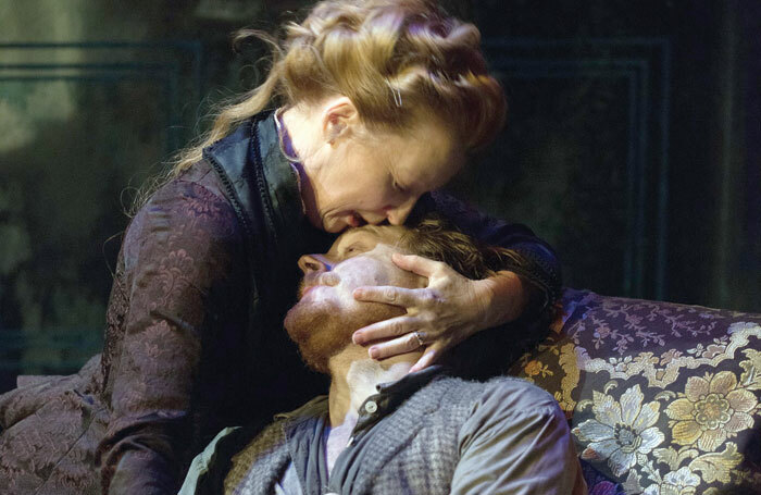 Lesley Manville and Jack Lowden in Ghosts at Trafalgar Studios, London. The play is now available to watch at www.digitaltheatre.com