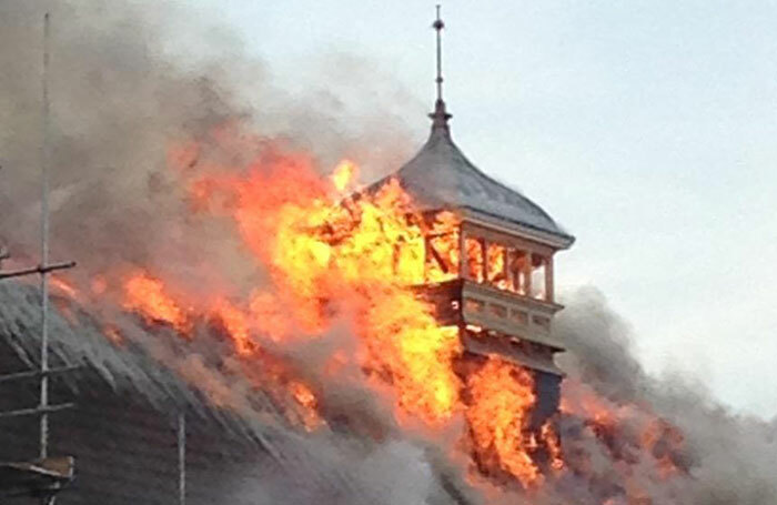 Battersea Arts Centre on fire. Photo: Paul Foxcroft