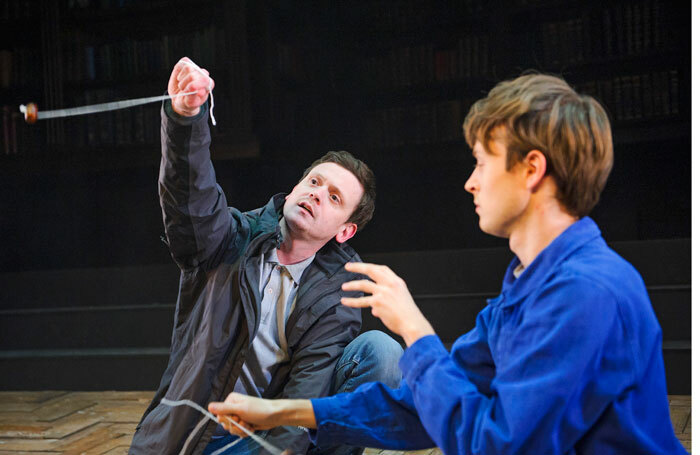 Andrew Sheridan (Francis) and Matthew Tennyson (Penrose Collins) in A Breakfast of Eels by Robert Holman, Print Room at the Coronet. Photo: Tristram Kenton