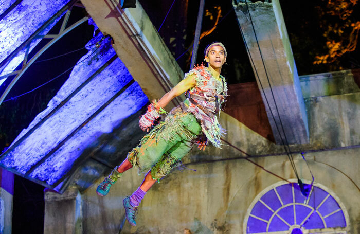 Hiran Abeysekera in Peter Pan at Regent's Park Open Air Theatre, London. Photo: Tristram Kenton