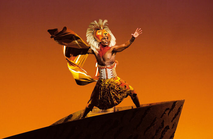 Andile Gumbi as Simba in The Lion King at the Lyceum Theatre, London. Photo: Johan Persson
