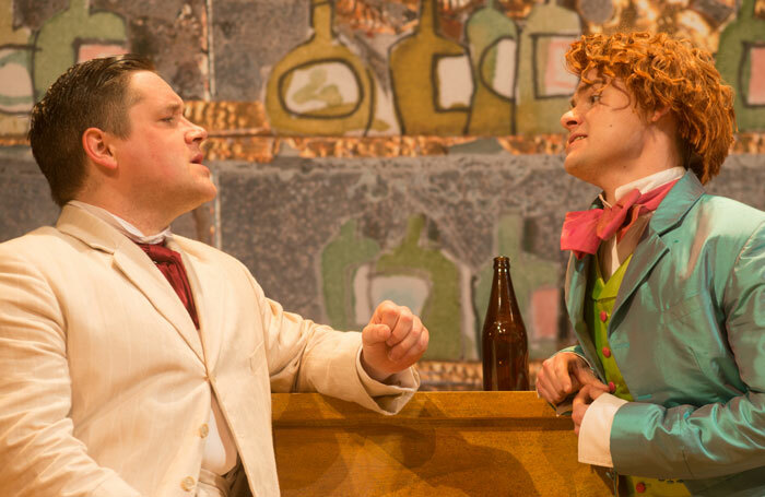 Grant-O-Rourke a Tonino and James Anthony Pearson as Lelio in The Venetian Twins.Photo: Alan-McCredie.