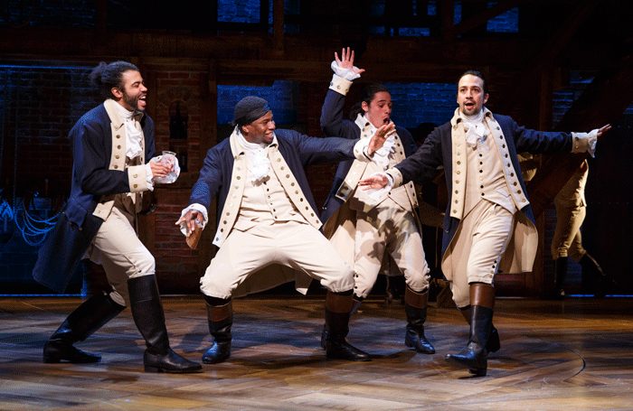 A scene from Hamilton on Broadway. Photo: Joan Marcus