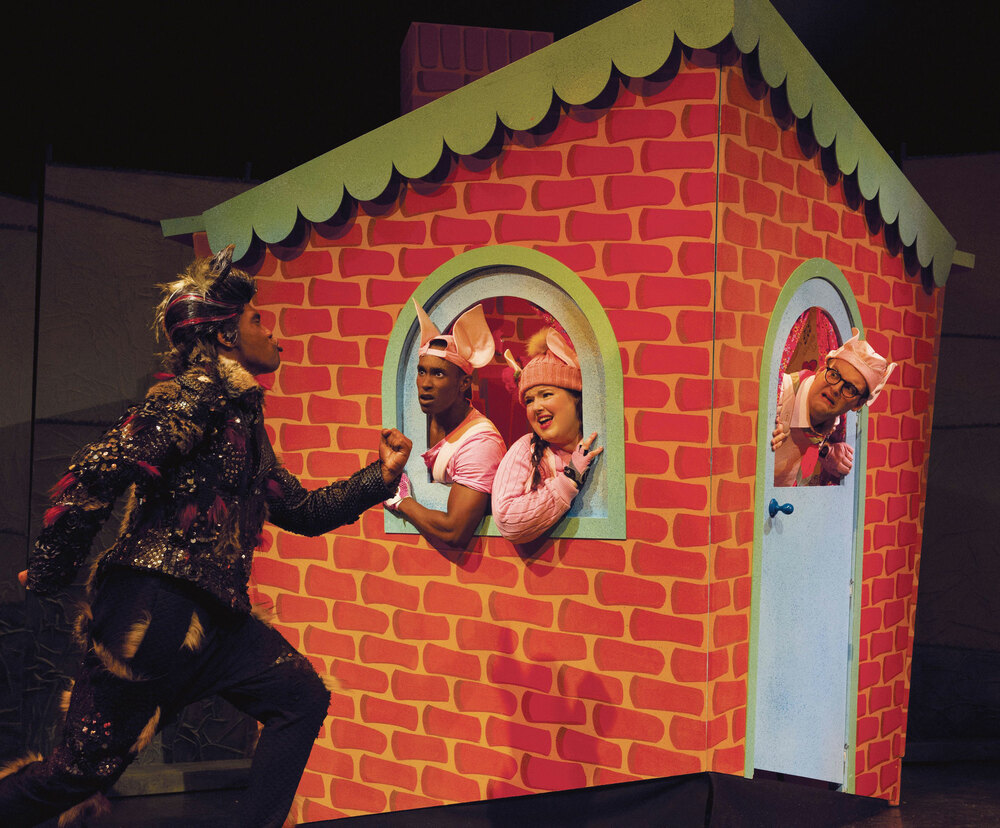 Simon Webbe, Taofique Folarin, Leanne Jones and Daniel Buckley in The Three Little Pigs at the Palace Theatre