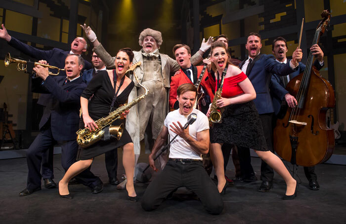 The cast of rock 'n' roll musical Roll Over Beethoven at Queen's Theatre