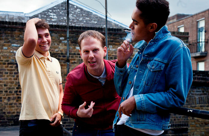 Cast members Jake Davies, Thomas Coombes and Josh Williams. Photo: Bronwen Sharp