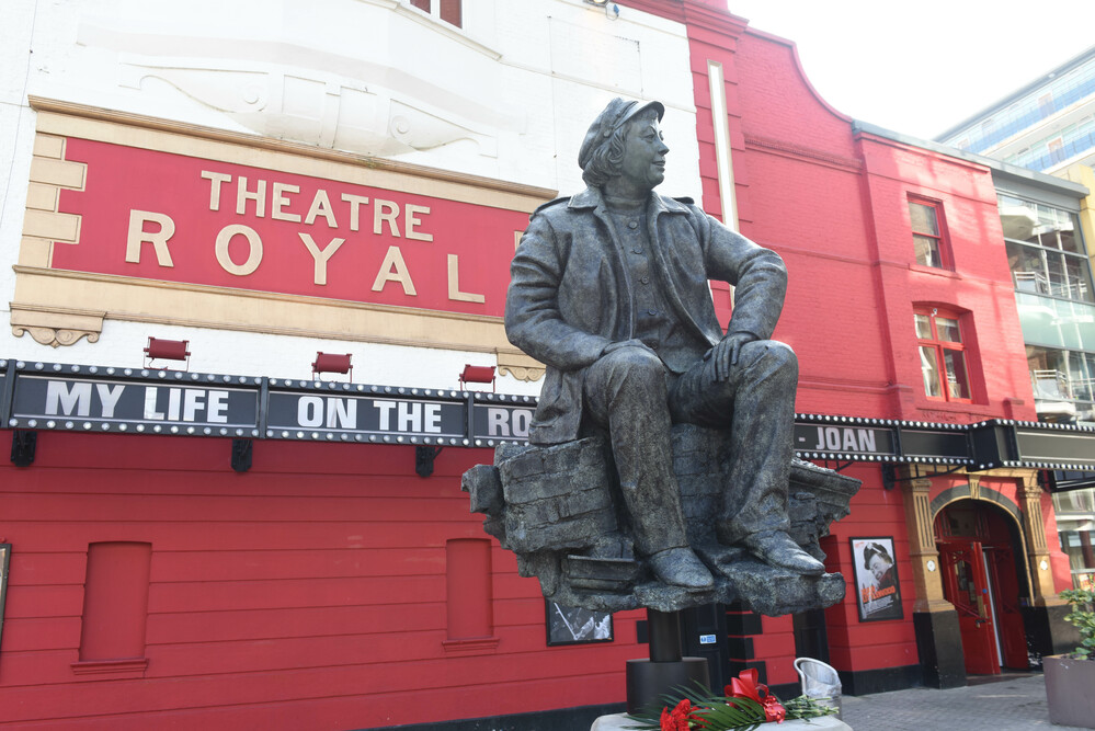 Joan Littlewood sculpture by Theatre Royal Stratford East, London. Photo: Robert Day