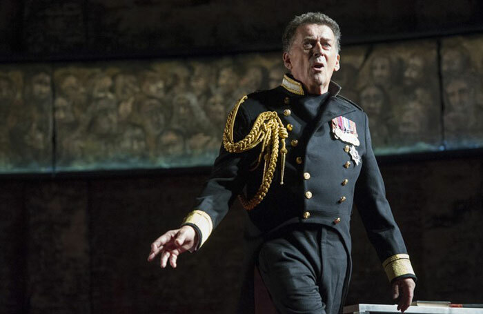 Robert Powell in the title role of King Charles III at Birmingham Repertory Theatre. Photo: Richard Hubert-Smith