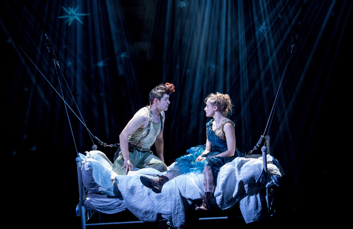 Rhys Rusbatch and Mariah Gale in Wendy and Peter Pan at the Royal Shakespeare Theatre. Photo: Manuel Harlan