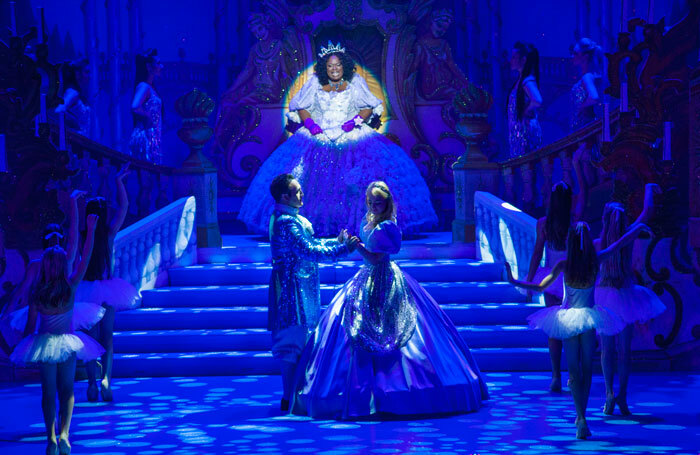 Jasette Amos, Antony-Costa and Lucy Reed in Cinderella at the Grove Theatre, Dunstable