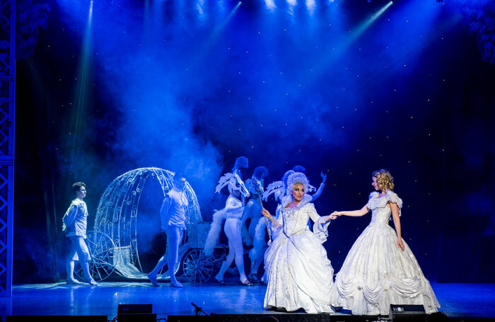 Jessie Wallace and Daisy Steere in Cinderella at the White Rock Theatre, Hastings. Photo: Peter Mould
