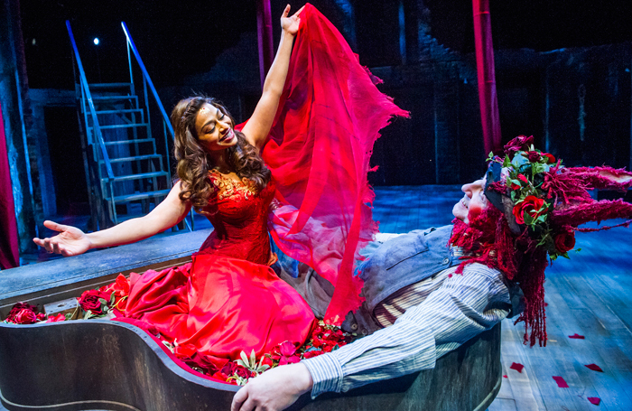 Ayesha Dharker and Chris Clarke in A Midsummer Night's Dream at the Royal Shakespeare Theatre. Photo: Tristram Kenton