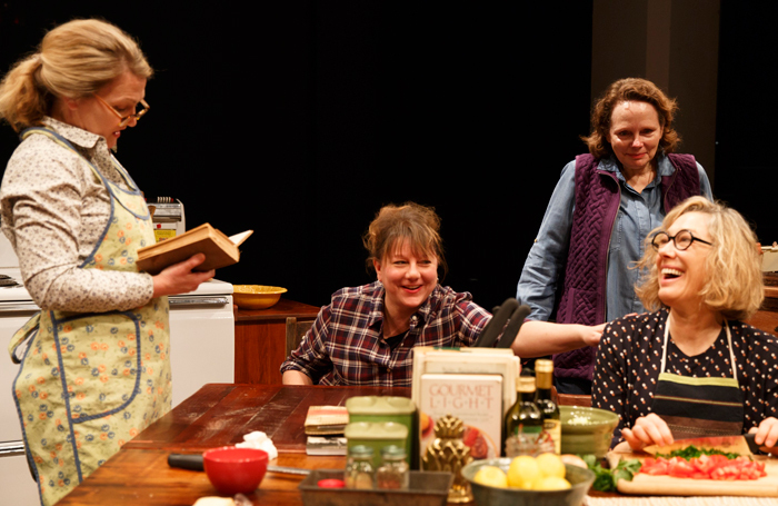 Lynn Hawley, Amy Warren, Maryann Plunkett and Meg Gibson in Public Theater's Hungry. Photo: Joan Marcus