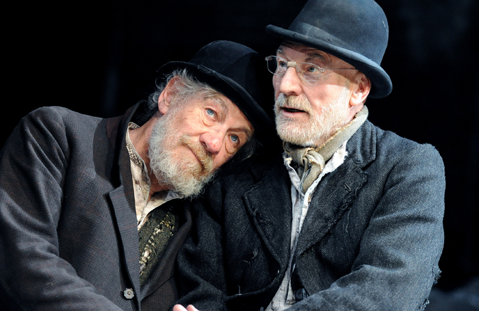 Ian McKellen and Patrick Stewart in Waiting For Godot at the Theatre Royal Haymarket in 2009. Photo: Tristram Kenton
