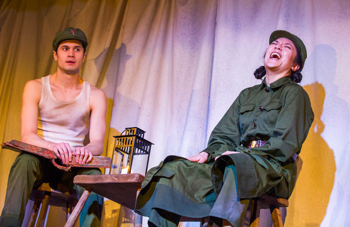 Scene from The Sugar-Coated Bullets of the Bourgeoisie at Arcola Theatre, London. Photo: Tristram Kenton