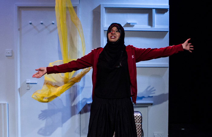 Ambreen Razia in The Diary of a Hounslow Girl at Ovalhouse, London. Photo: Richard Davenport