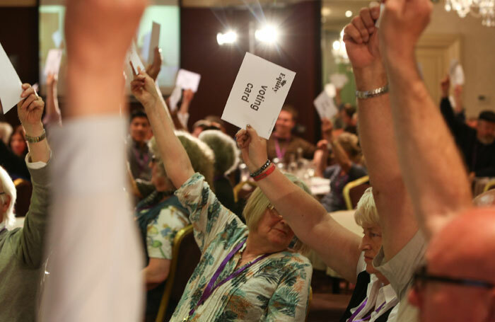 Representatives vote on a motion at Equity ARC 2016. Photo: Phil Adams