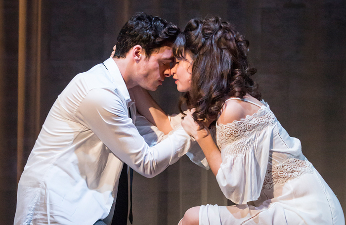 Richard Madden and Lily James in Romeo and Juliet at the Garrick Theatre. Photo: Johan Persson