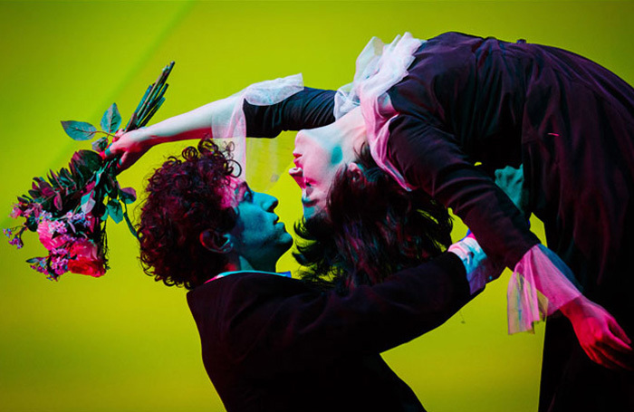 Marc Antolin and Audrey Brisson in Kneehigh's The Flying Lovers of Vitebsk at Bristol Old Vic. Photo: Steve Tanner