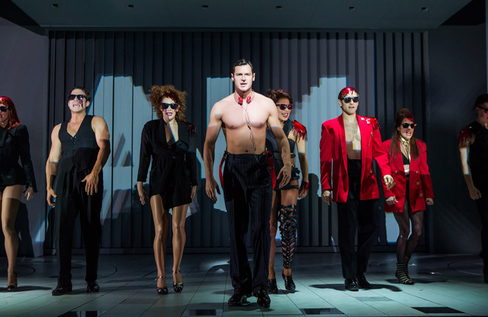 The cast of American Psycho at Gerald Schonfeld Theatre, Broadway. Photo: Jeremy Daniel