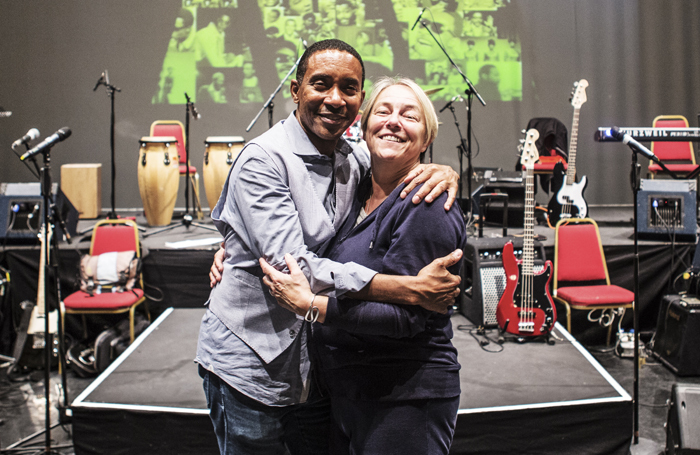 Motown director Charles Randolf-Wright with Hackney Empire's Susie McKenna. Photo: Fabrice Bourgelle