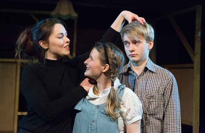 Lianne Harvey, Charlotte Ellen and Lewys Taylor in The Fletton Railway Children at the Undercroft, Peterborough. Photo: Mike Kwasniak