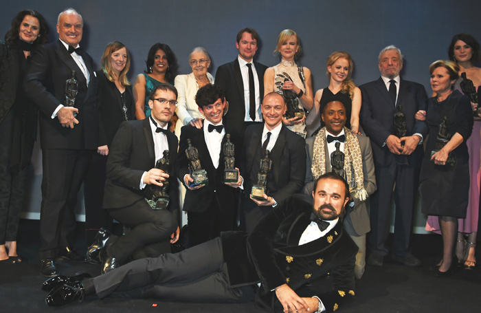 The Evening Standard's Evgeny Lebedev with the 2015 award winners. Photo: Dave Benett