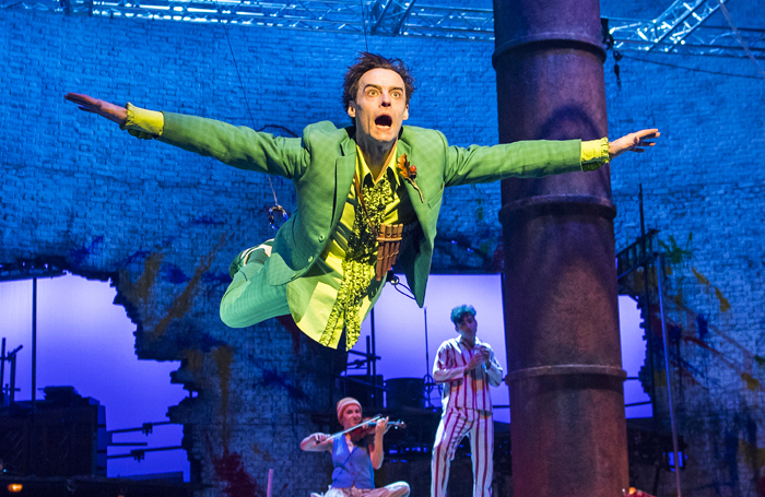 Paul Hilton (Peter Pan) in Peter Pan at the Olivier, National Theatre. Photo: Tristram Kenton