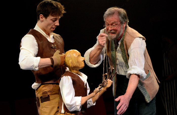 Lucas Button and Russell Richardson in Pinocchio at the Dukes Lancaster. 
Photo: Darren Andrews