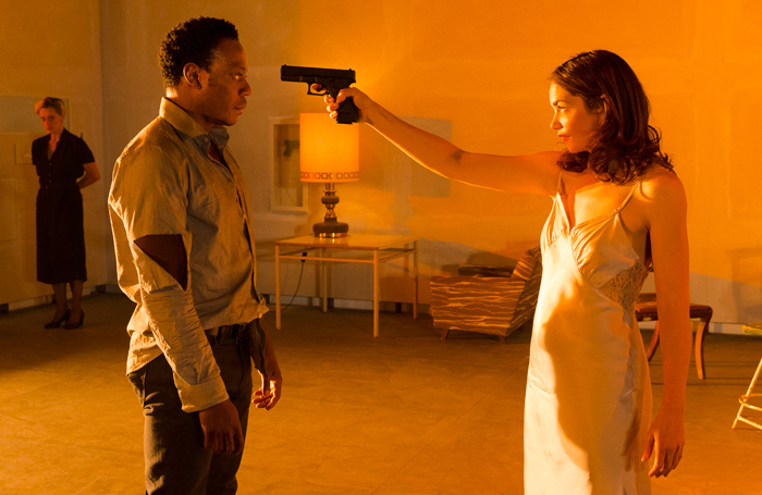 Chukwudi Iwuji and Ruth Wilson in Hedda Gabler at the National Theatre. Photo: Jan Versweyveld