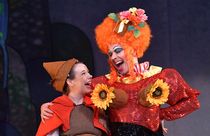 Emma Swan and Chris Hogben in Jack and the Beanstalk at Cast, Doncaster. 
Photo: Brian Slater
