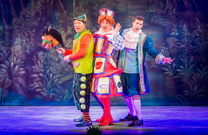 The cast of Snow White and the Seven Dwarfs at Devonshire Park Theatre, Eastbourne