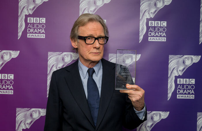 Bill Nighy collecting his special award for services to radio drama at the  BBC Audio Drama Awards 2017. Photo: Guy Levy