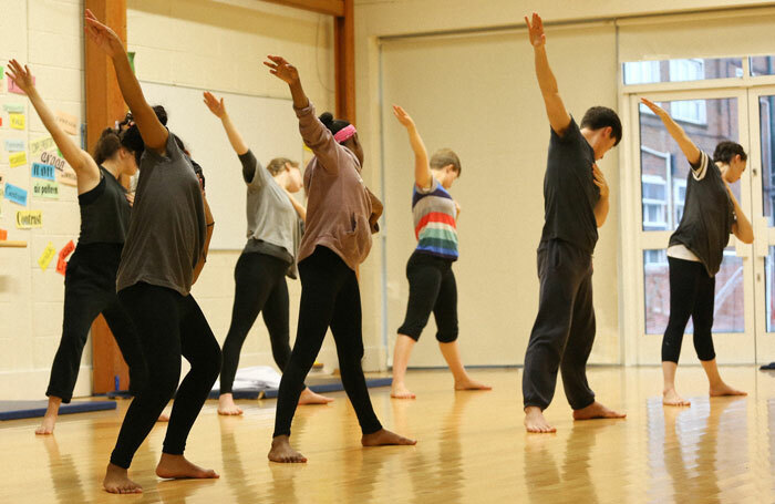 Young people at an East London Dance workshop. Photo: Nathan Gordon
