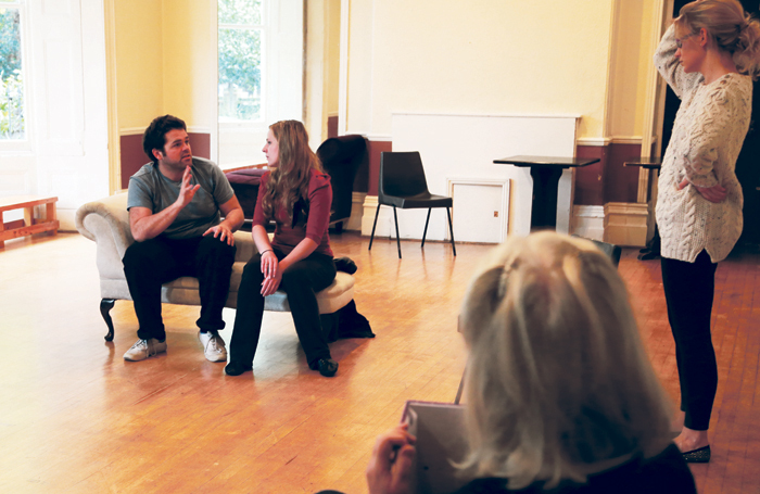 Postgraduate students at Drama Studio London taking part in an acting class. Photo: Martin Richardson