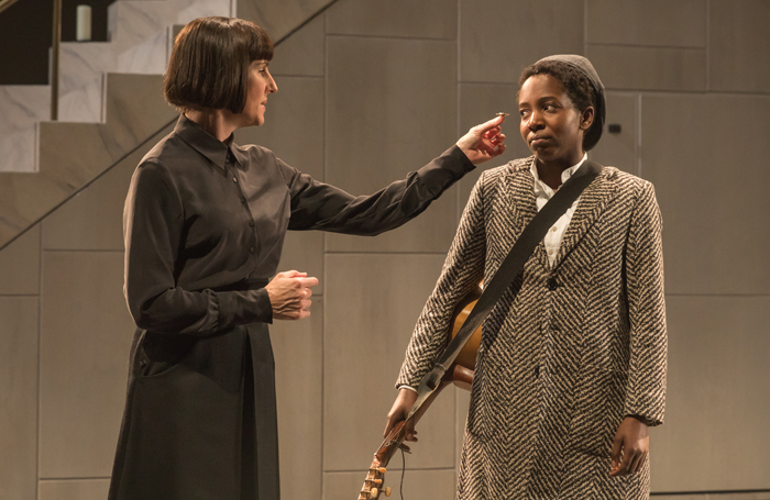 Tamsin Greig and Tamara Lawrance in Twelfth Night at the National Theatre. Photo: Marc Brenner