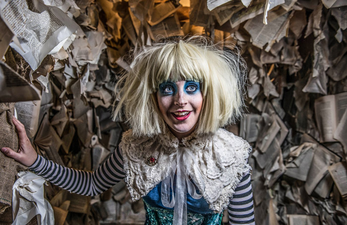 Philippa Hogg in Alice's Adventures Underground at the Vaults, London. Photo: Rah Petherbridge